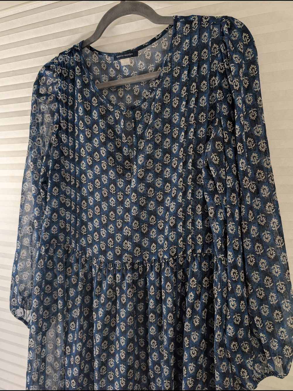 Tommy Hilfiger Coastal Boho Sheer Swimsuit Cover Up Dress Blue Women's S - Picture 5 of 7